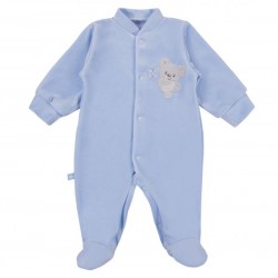EWA 931030 NEWBORN Pajac welur niebieski 68