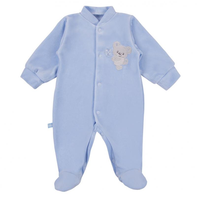 EWA 931030 NEWBORN Pajac welur niebieski 68