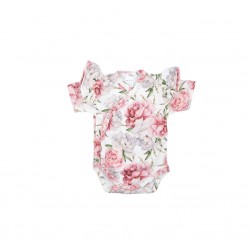 BABY 01206 Body niemowlęce kr rękaw Peonie 56/62
