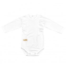 BABY 01377 Body niemowlęce dł rękaw Falbanka Ecru 56/62