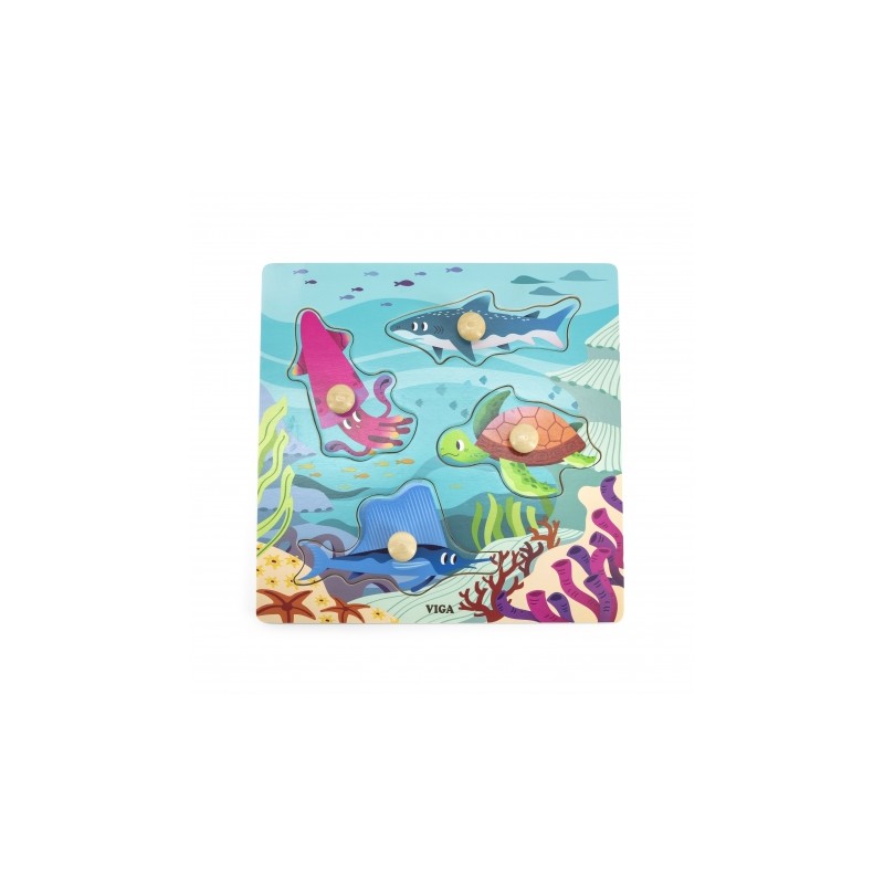 Viga 44594 Drewniane puzzle Morskie Zwierzęta