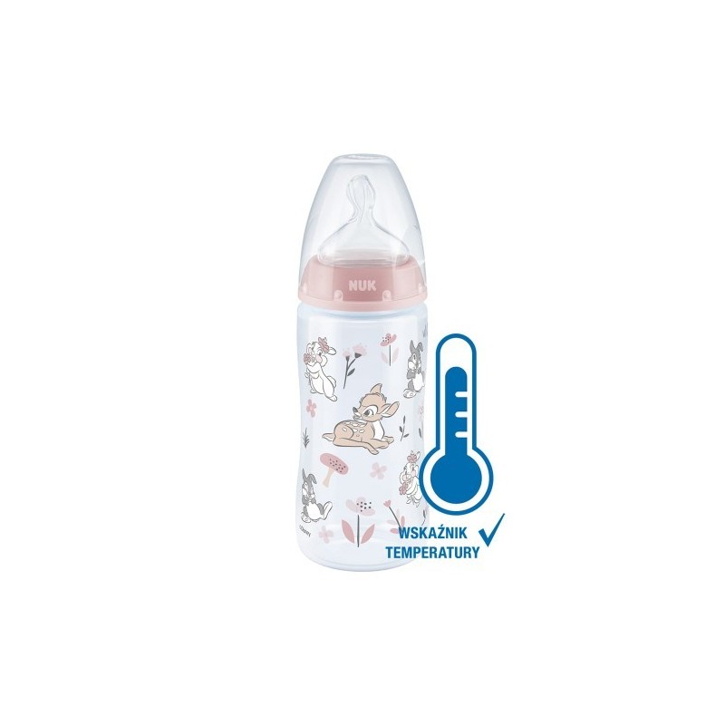 NUK 741486 Buelka 300 ml DISNEY BAMBI ze wskaźnikiem temperatury,smoczek 6-18m