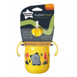 478313 KUBEK SUPERSTAR ZE SŁOMKĄ 300ML 6+ ŻÓŁTY