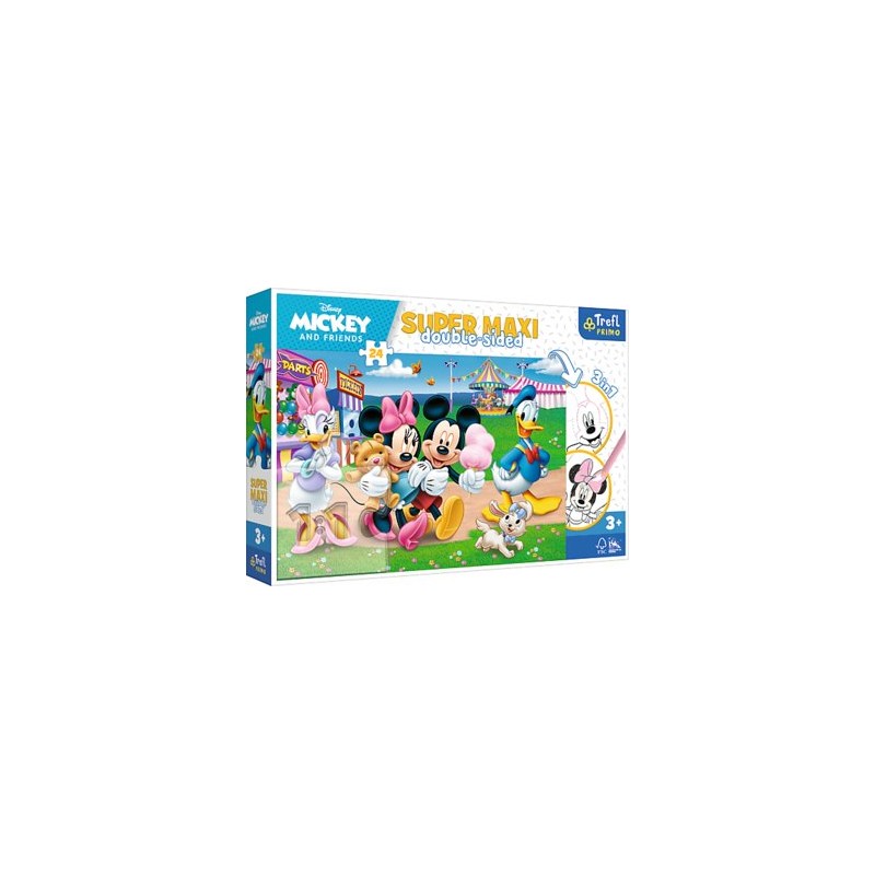 TREFL 41005 Puzzle 24 SUPER MAXI Mickey w wesołym miasteczku