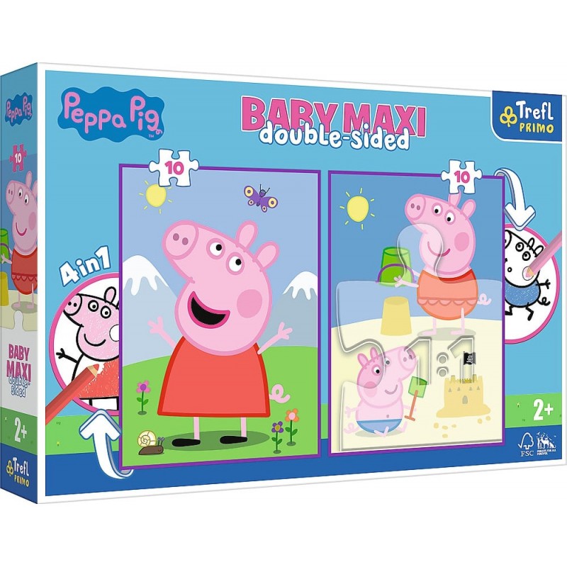 TREFL 43001 Puzzle Baby MAXI 2x10 Pogodny dzień Peppy