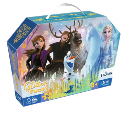 TREFL 53018 Puzzle 70 glitter w kuferku - Magiczna przyjaźń / Disney Frozen
