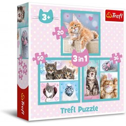 TREFL 34862 Puzzle 3w1 Słodkie zwierzaki