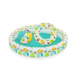 BESTWAY 51124 Zestaw basenik dmuchany 1.22x20,koło 46cm, piłka 27 cm