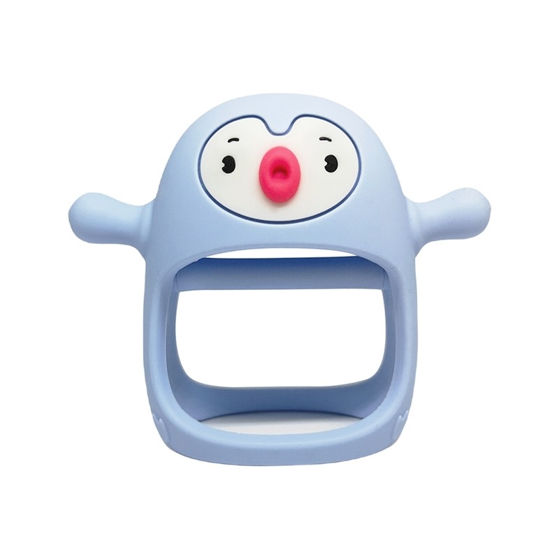 SMILY MIA Gryzak silikonowy Pingwin light blue