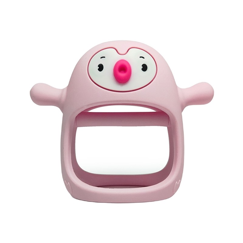 SMILY MIA Gryzak silikonowy Pingwin light pink