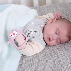 SMILY MIA Gryzak silikonowy Pingwin light pink