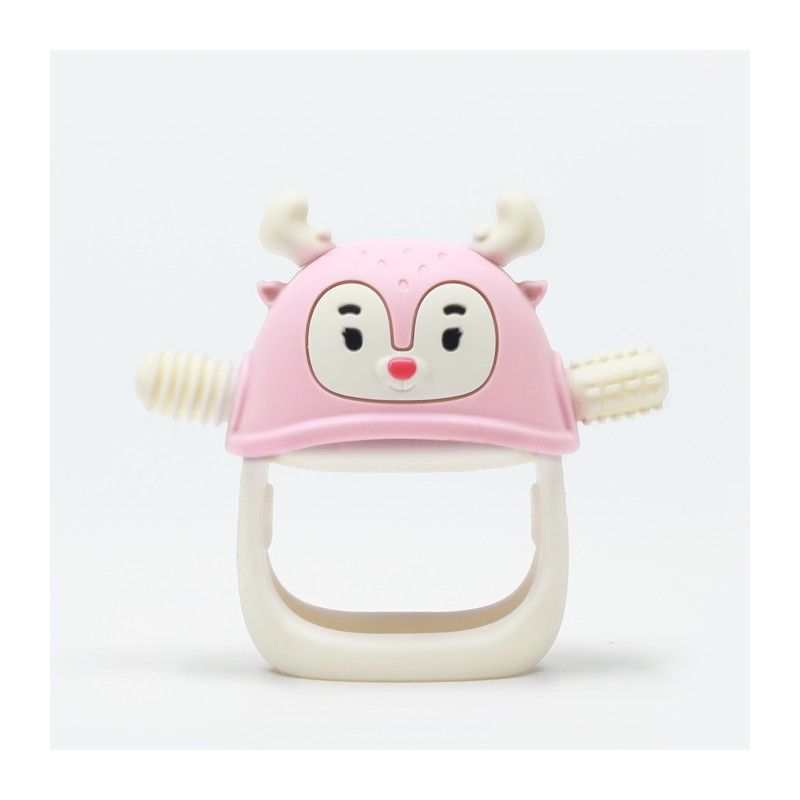 SMILY MIA Gryzak silikonowy Renifer light pink