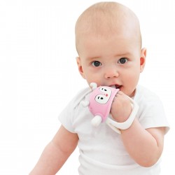 SMILY MIA Gryzaki silikonowe Pingwin i Renifer light pink