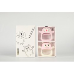 SMILY MIA Gryzaki silikonowe Pingwin i Renifer light pink