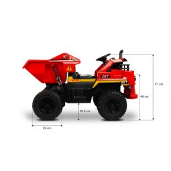 POJAZD NA AKUMULATOR WYWROTKA TANK RED