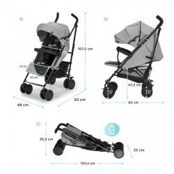 KINDERKRAFT Wózek spacerowy Siesta Pink do 22kg!