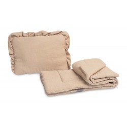 KOMPLET DO WÓZKA MUŚLINOWY - BEŻOWY