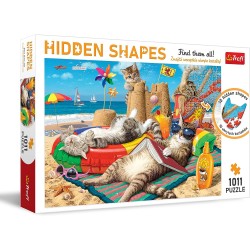 TREFL 10674 Puzzle 1000 Hidden Shapes - Kocie wakacje