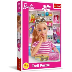 TREFL 16458 Puzzle 100 Poznaj Barbie