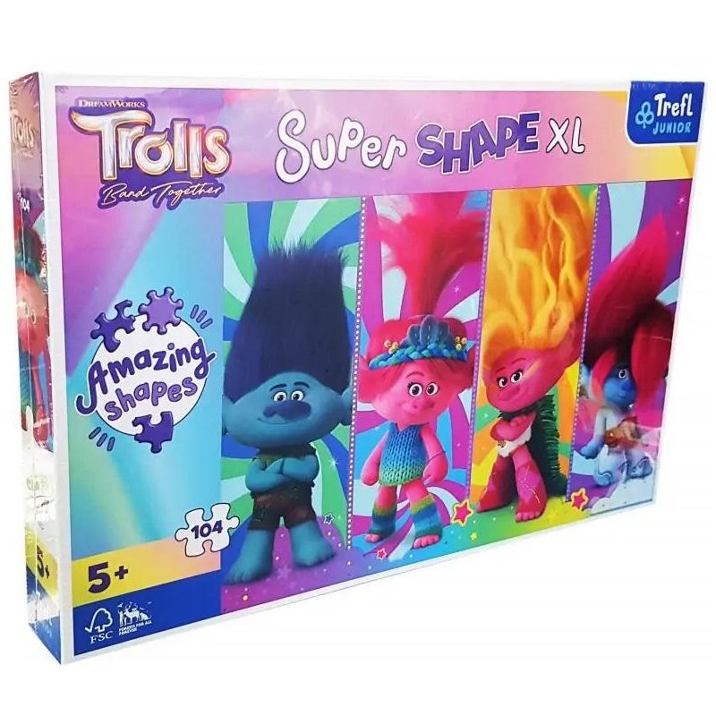 TREFL 50037 Puzzle 104 XL Zabawy z Trollami