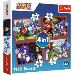 TREFL 34625 Puzzle 4w1 Przygody Sonica
