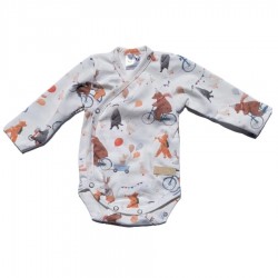 BABY 01557 Body niemowlęce dł rękaw Miśki 80/86