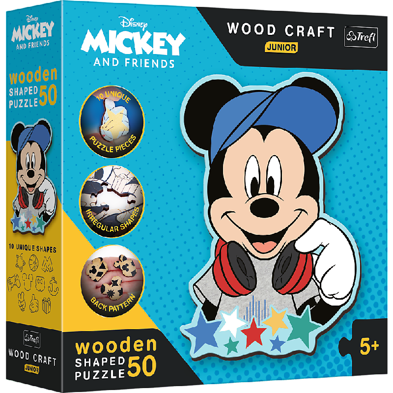 TREFL 20199 Puzzle drewniane 50 Disney W świecie Mickey