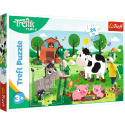 TREFL 14360 Puzzle 24 MAXI Rodzina Treflików / Zimowy czas z Treflikami