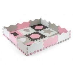 MILLY MALLY Mata piankowa puzzle Jolly 3x3 Shapes - pink grey