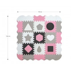 MILLY MALLY Mata piankowa puzzle Jolly 3x3 Shapes - pink grey