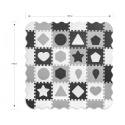MILLY MALLY 5616 Mata piankowa puzzle Jolly 4x4 Shapes - grey