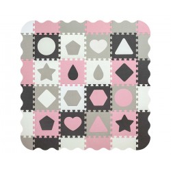 MILLY MALLY 5617 Mata piankowa puzzle Jolly 4x4 Shapes - pink grey