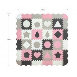 MILLY MALLY 5617 Mata piankowa puzzle Jolly 4x4 Shapes - pink grey