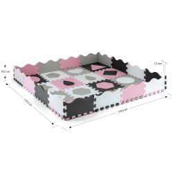 MILLY MALLY 5617 Mata piankowa puzzle Jolly 4x4 Shapes - pink grey