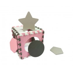 MILLY MALLY 5617 Mata piankowa puzzle Jolly 4x4 Shapes - pink grey