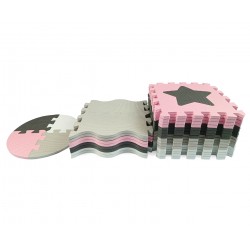 MILLY MALLY 5617 Mata piankowa puzzle Jolly 4x4 Shapes - pink grey