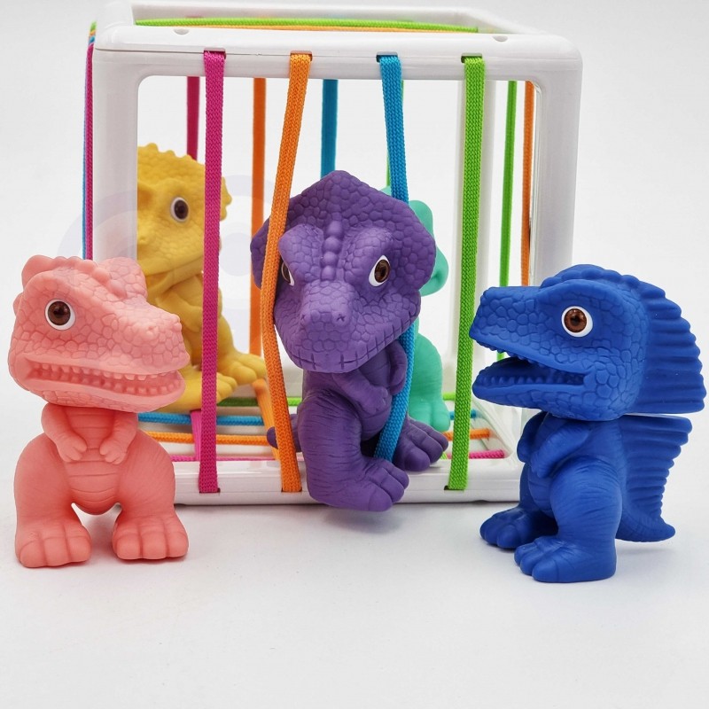 WOOPIE 44329 Elastyczna kostka sensoryczna Sorter Dino 6 el.