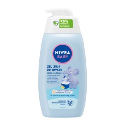 NIVEA BABY 80512 Żel 2w1 do mycia ciała i włosów z dozownikiem 500 ml