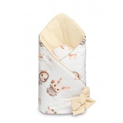 ROŻEK MUŚLINOWY KRÓLICZKI BEŻOWY 75x75