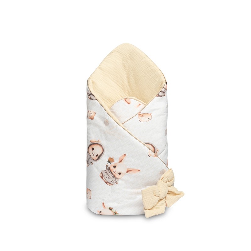 ROŻEK MUŚLINOWY KRÓLICZKI BEŻOWY 75x75