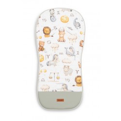 WKŁADKA MUŚLINOWA DO WÓZKA - ZODIAK SZARY