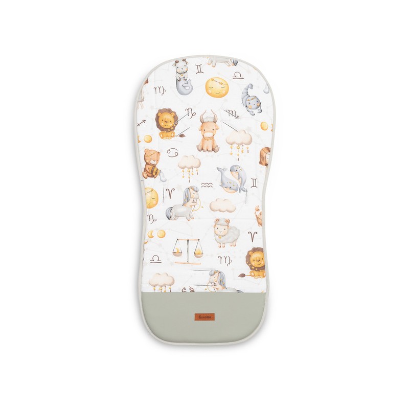 WKŁADKA MUŚLINOWA DO WÓZKA - ZODIAK SZARY