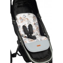 WKŁADKA MUŚLINOWA DO WÓZKA - SMOKI JEANS