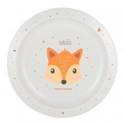 CANPOL 4/411 Talerz plastikowy Cute Animals pomarańczowy